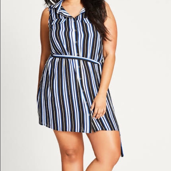 City Chic | BNWT | Hampton Longline Stripe Top Shirtdress | Cobalt | RRP $125 - Picture 14 of 14